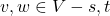 v, w \in V-{s,t}